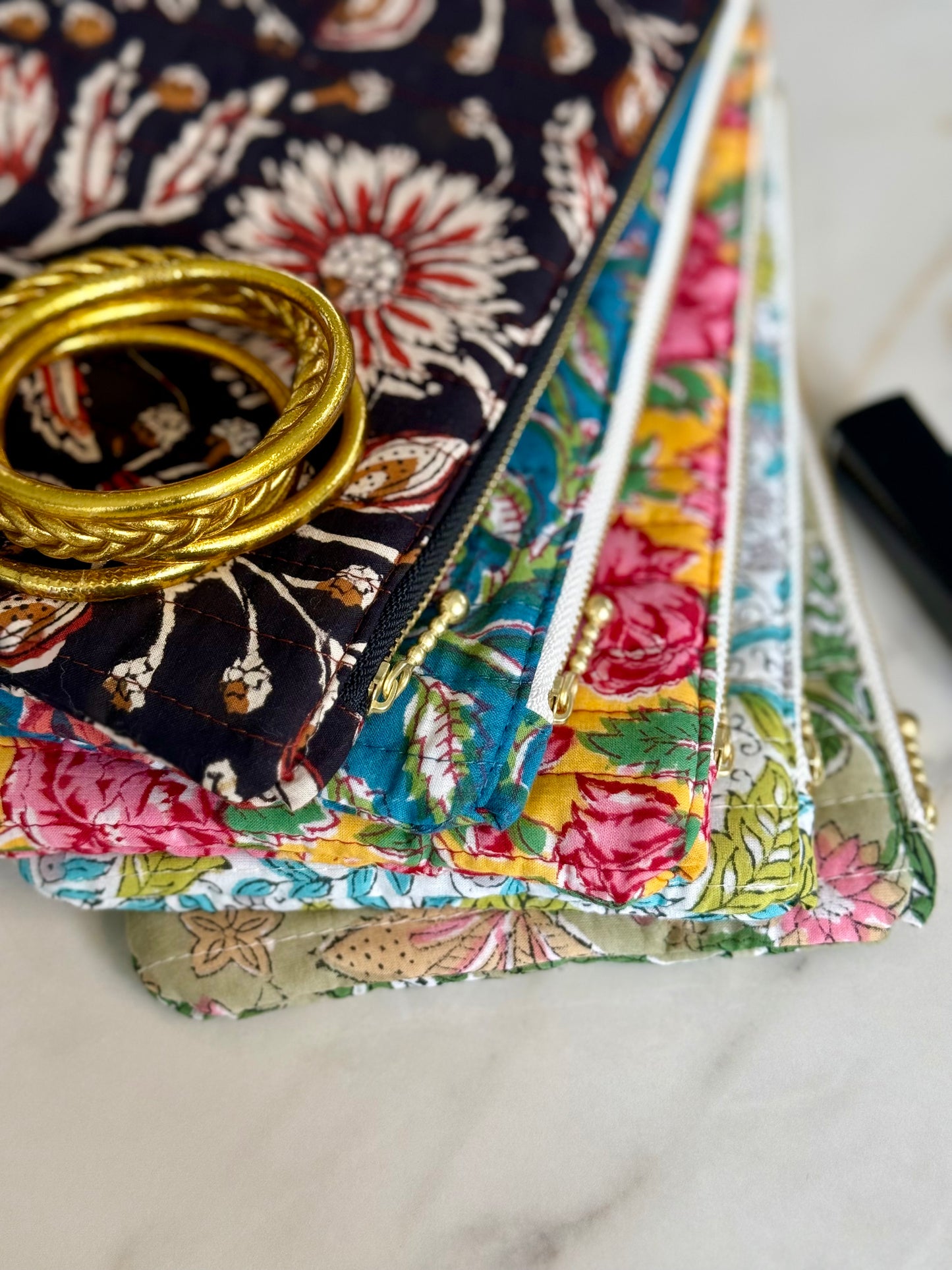 Pochette plate - Blockprint noir