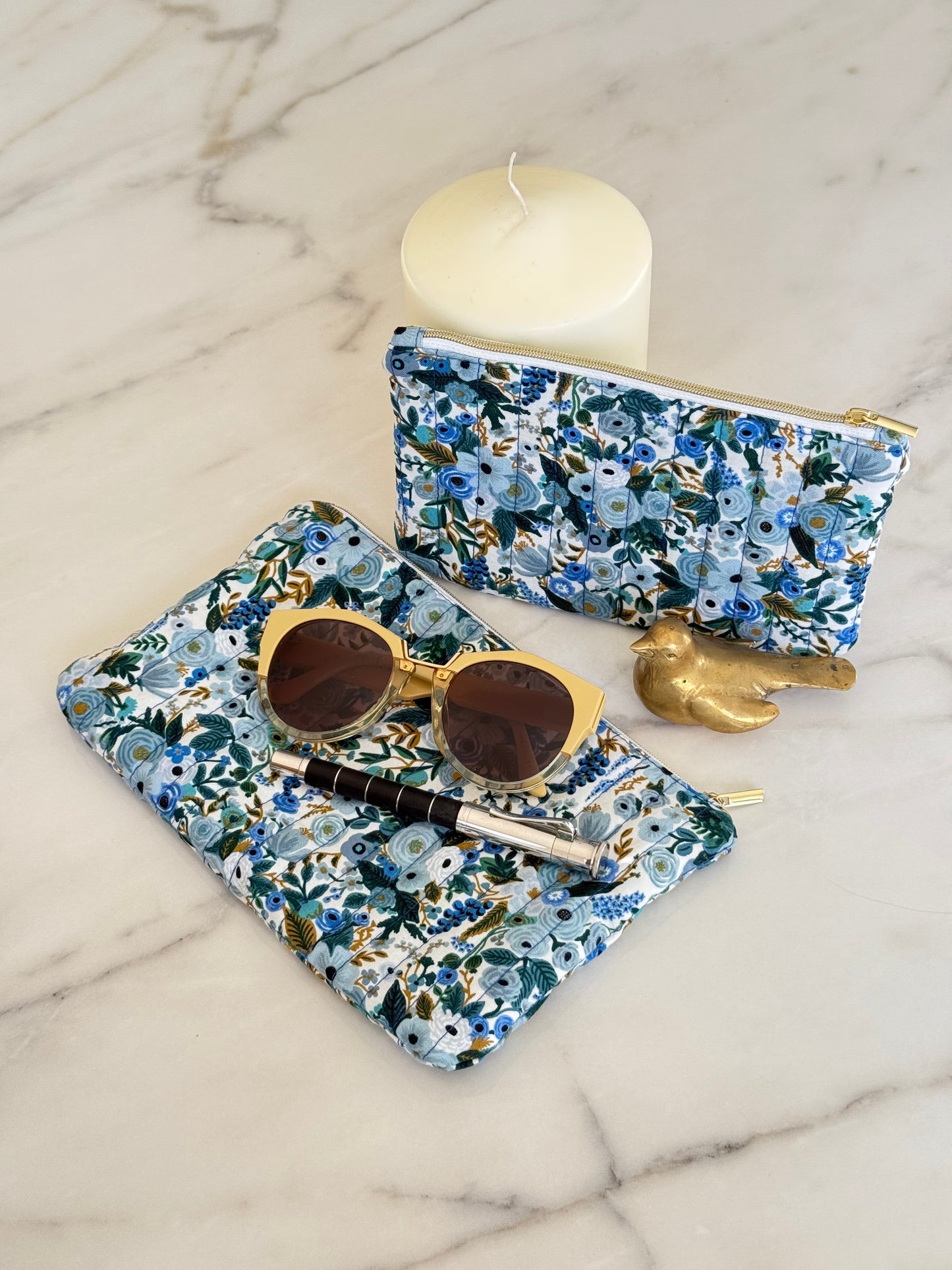 Pochette Plate - Fleur Bleue