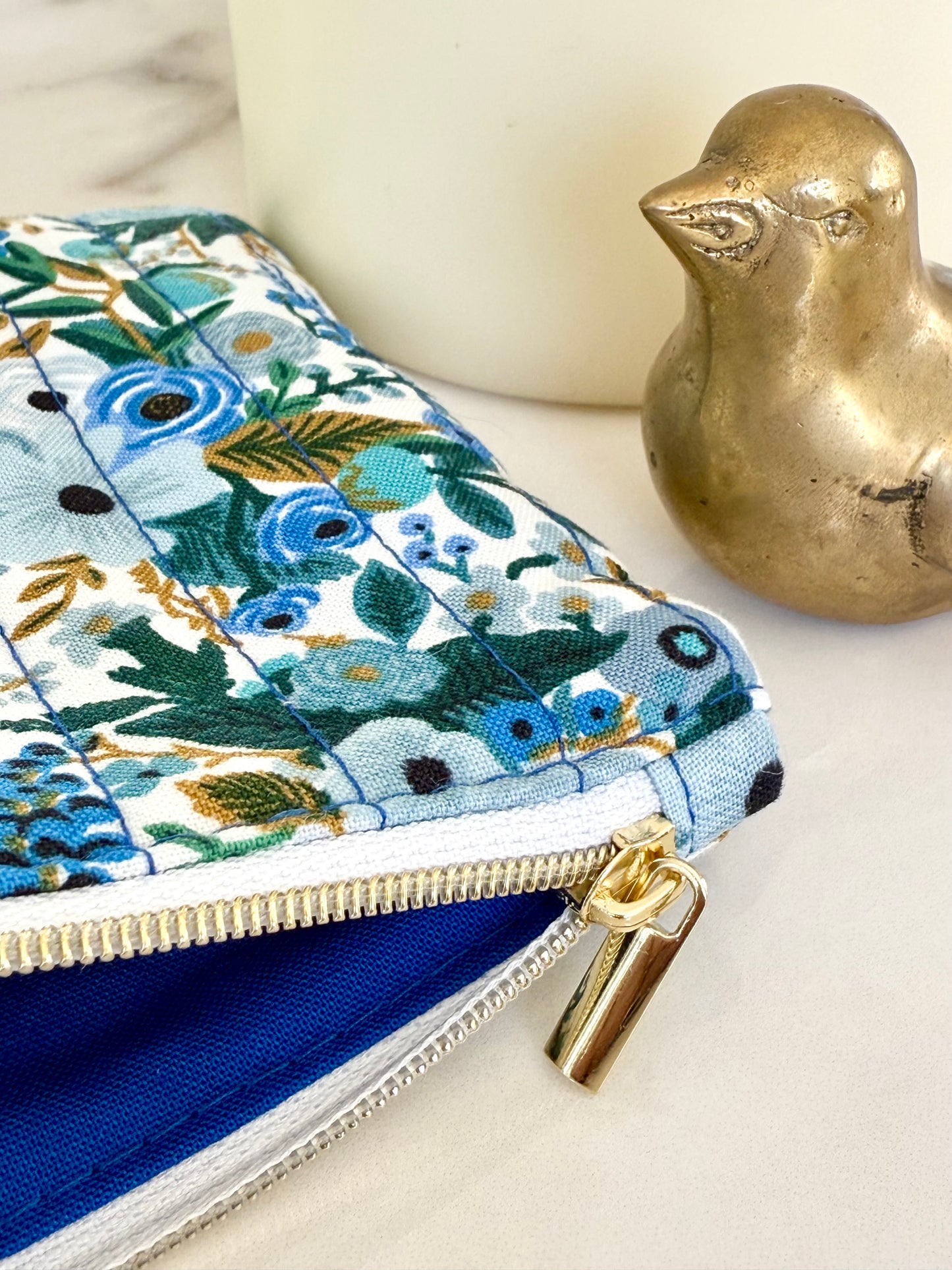 Pochette Plate - Fleur Bleue