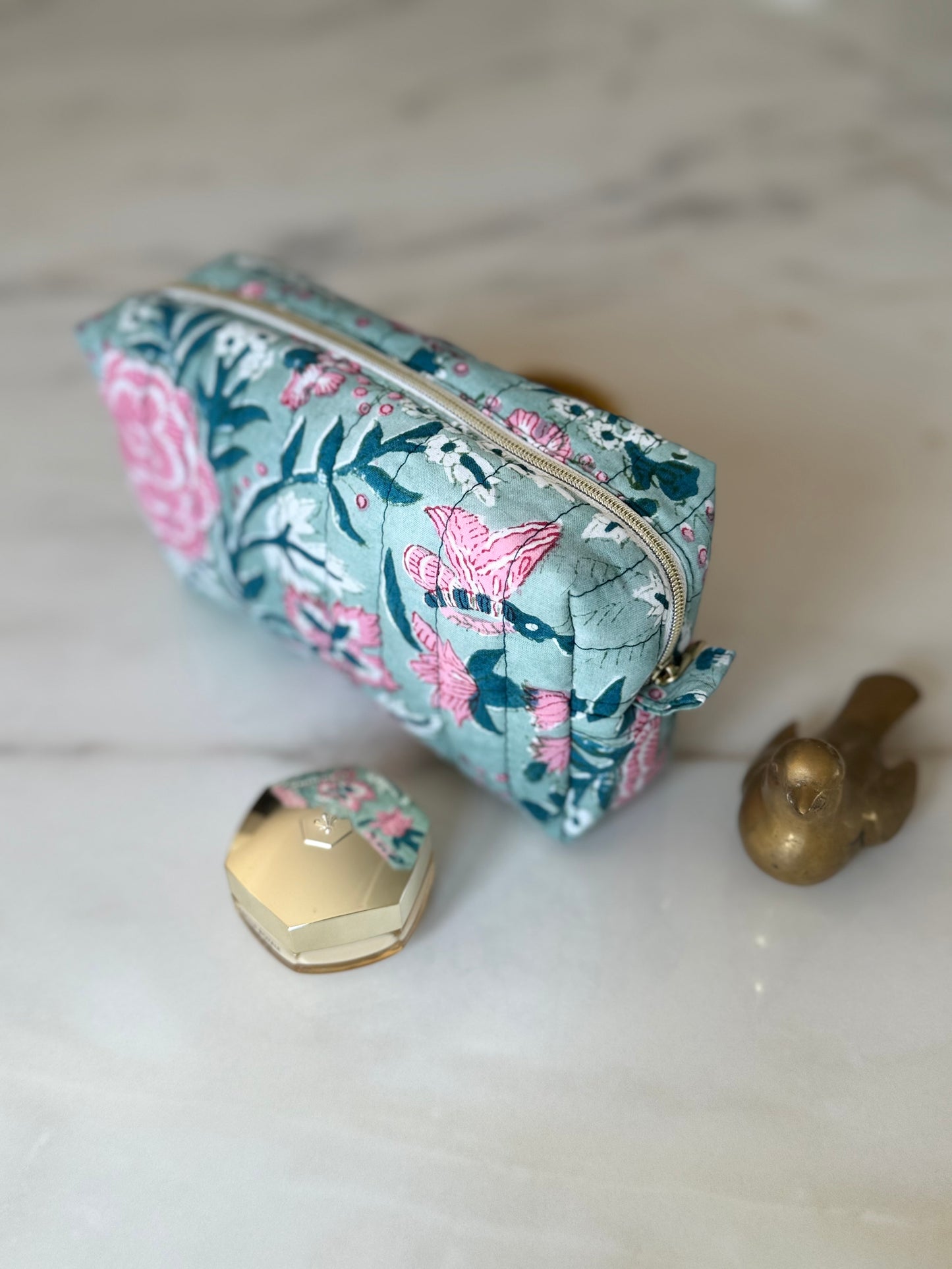 Trousse Maquillage Matelassée - Roses d'Avril