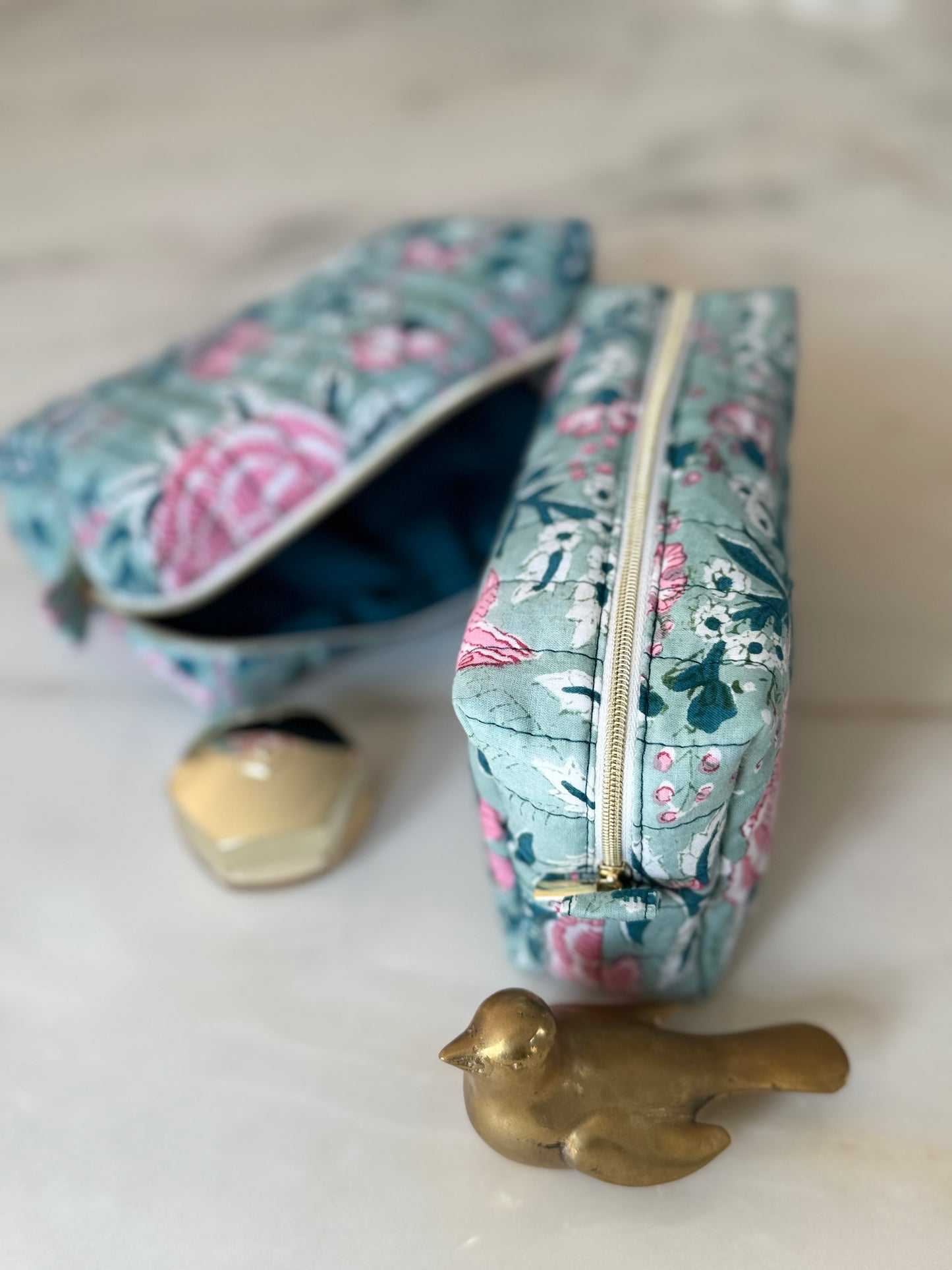 Trousse Maquillage Matelassée - Roses d'Avril