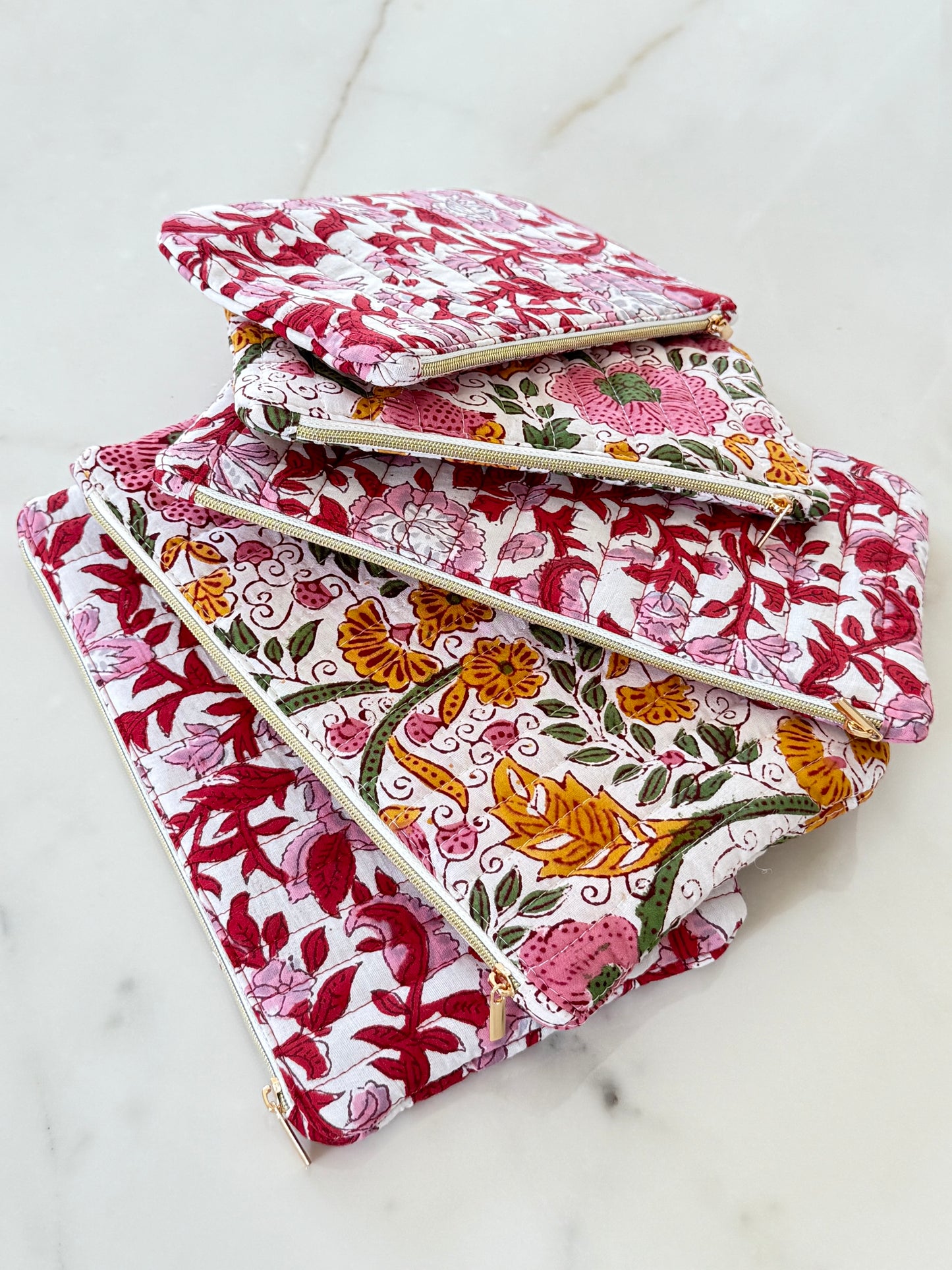 Pochette plate – Fait main en tissu blockprint, pratique & engagée - Adele