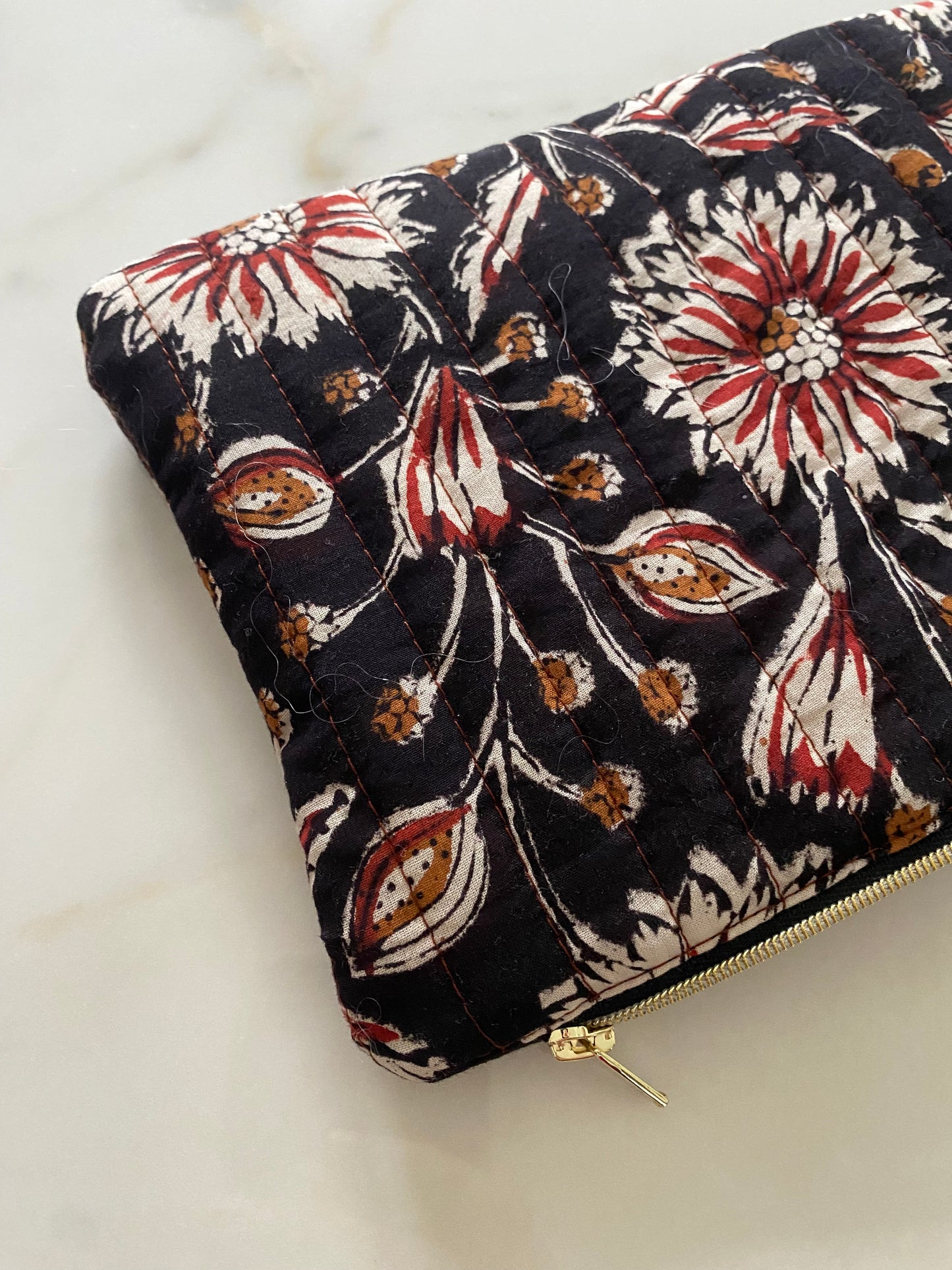 Pochette plate - Blockprint noir