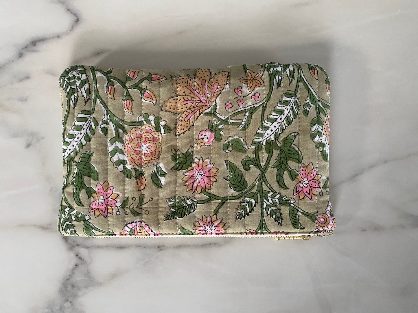 Pochette plate - Blockprint vert