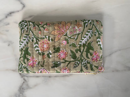 Pochette plate - Blockprint vert