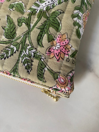 Pochette plate - Blockprint vert