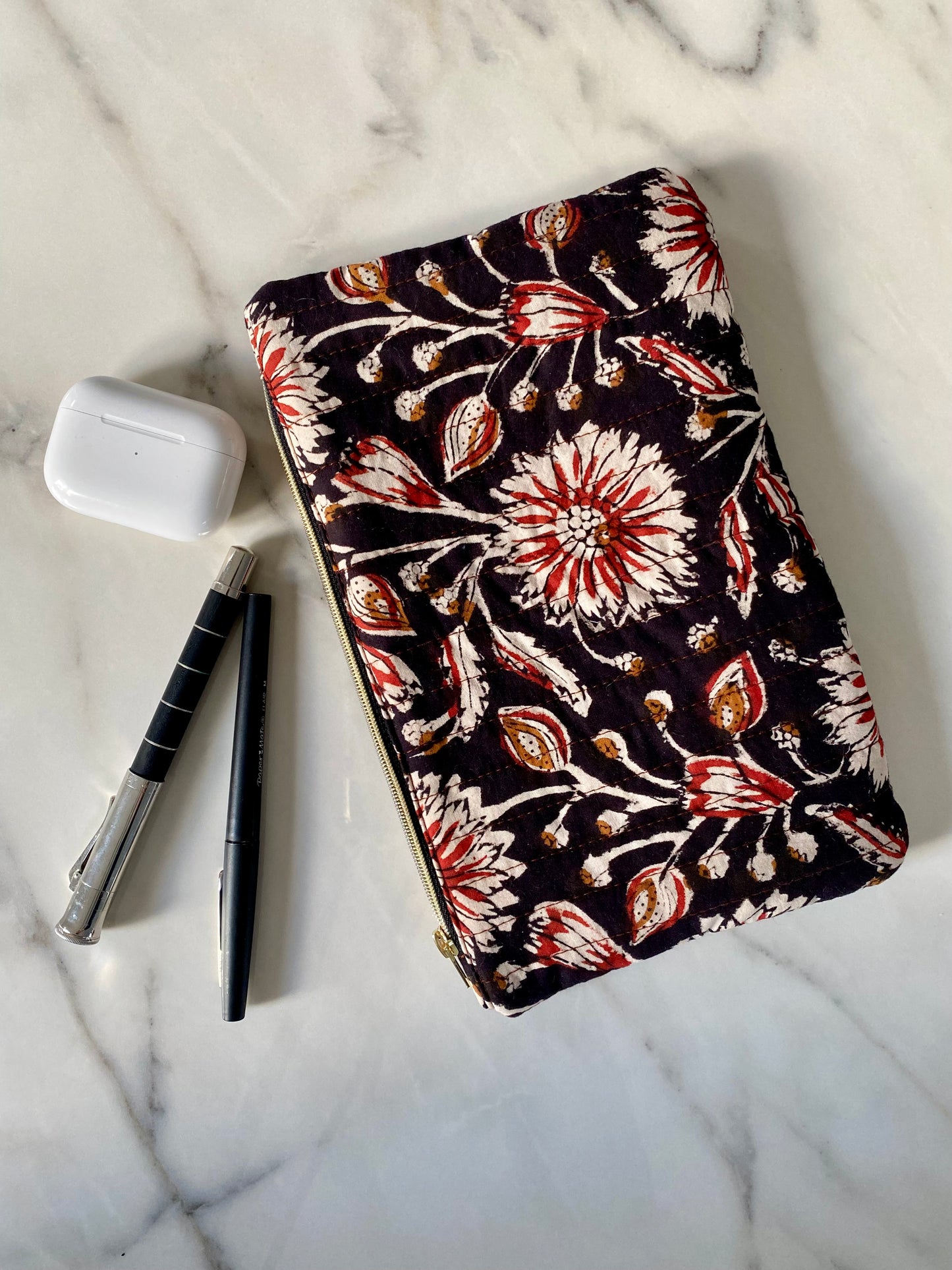 Pochette plate - Blockprint noir
