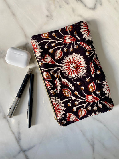 Pochette plate - Blockprint noir