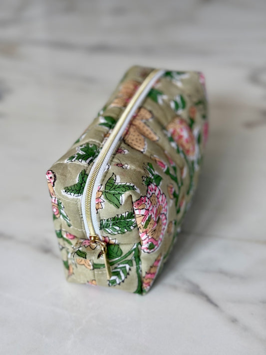 Trousse Maquillage - BlockPrint Vert