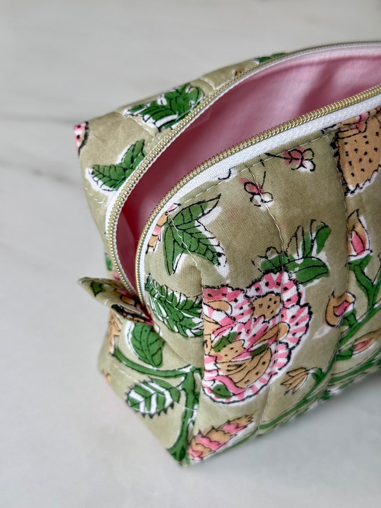 Trousse Maquillage - BlockPrint Vert