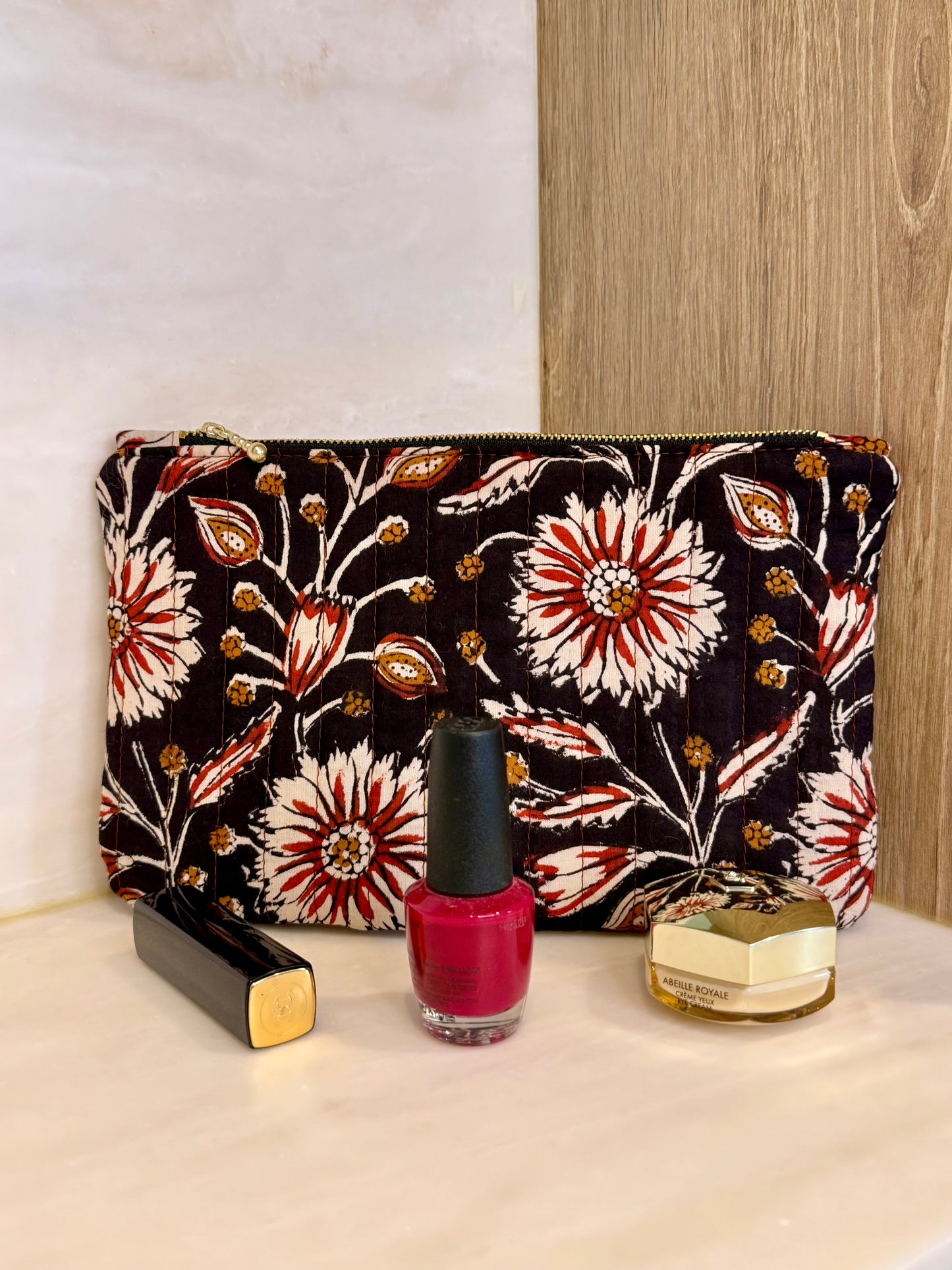 Pochette plate - Blockprint noir
