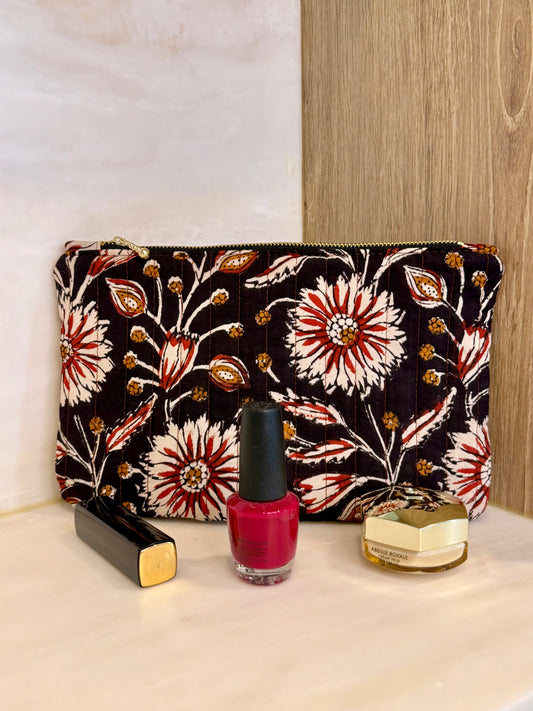 Pochette plate - Blockprint noir