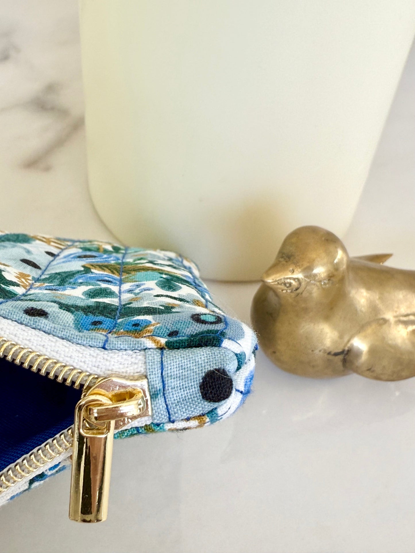 Pochette Plate - Fleur Bleue