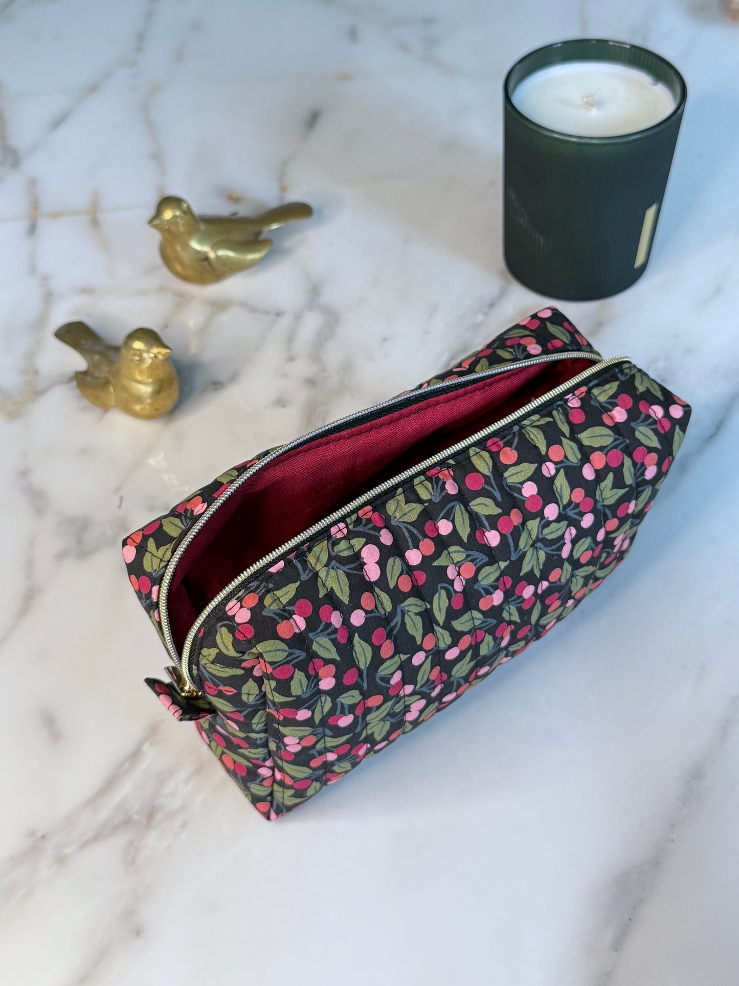 Trousse Maquillage Matelassée - Le temps des cerises