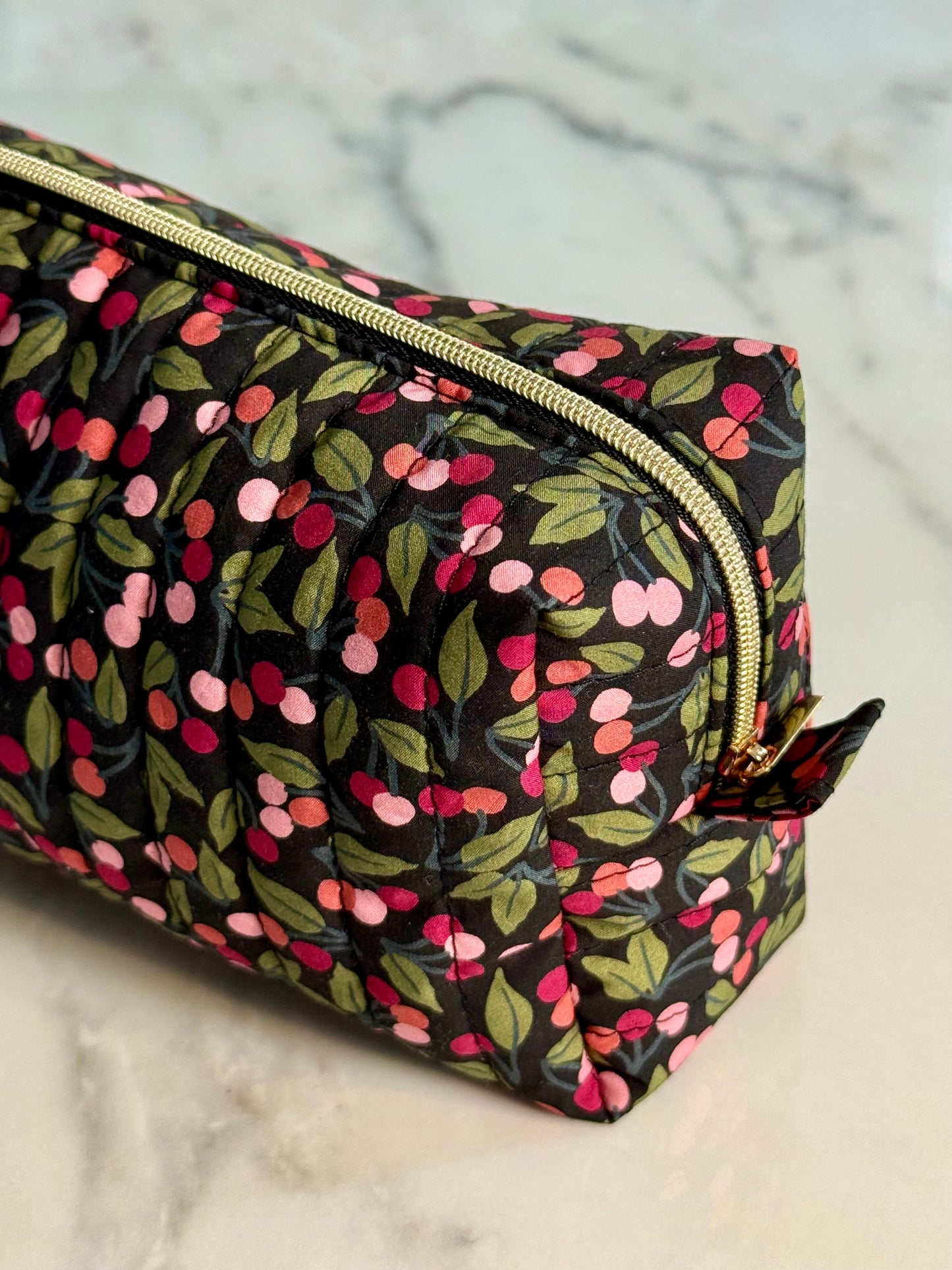 Trousse Maquillage Matelassée - Le temps des cerises