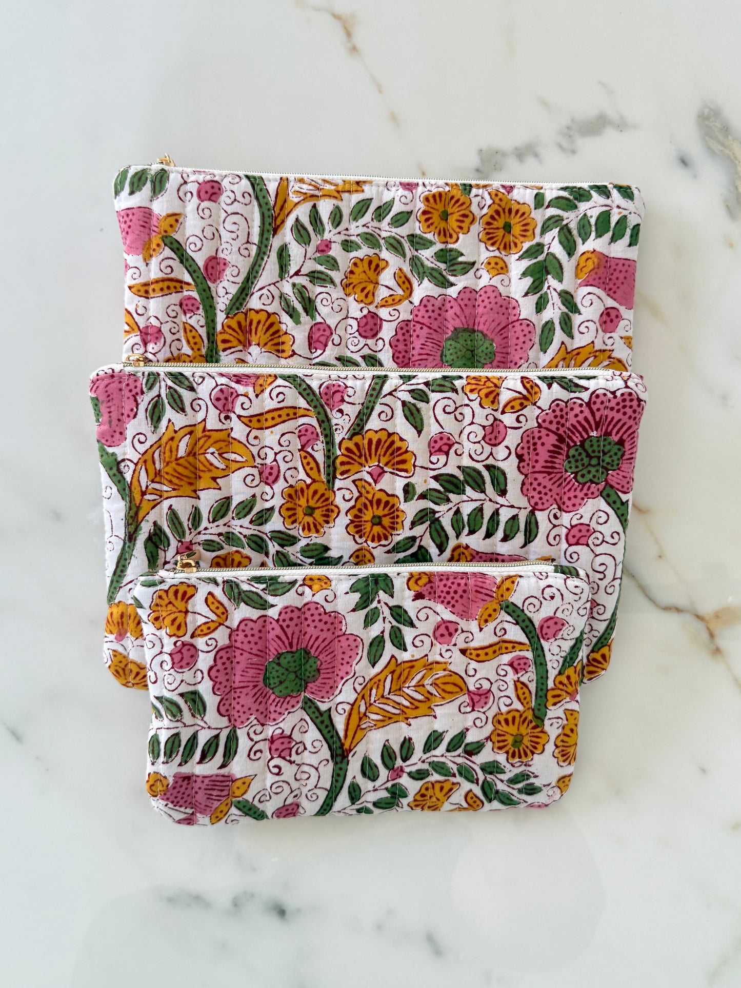 Pochette plate – Fait main en tissu blockprint, pratique & engagée - Adele