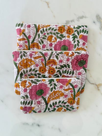 Pochette plate – Fait main en tissu blockprint, pratique & engagée - Adele