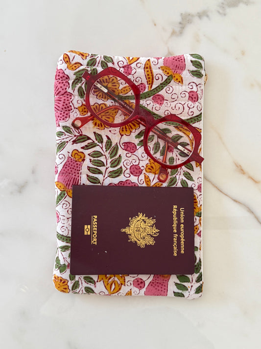 Pochette plate – Fait main en tissu blockprint, pratique & engagée - Adele