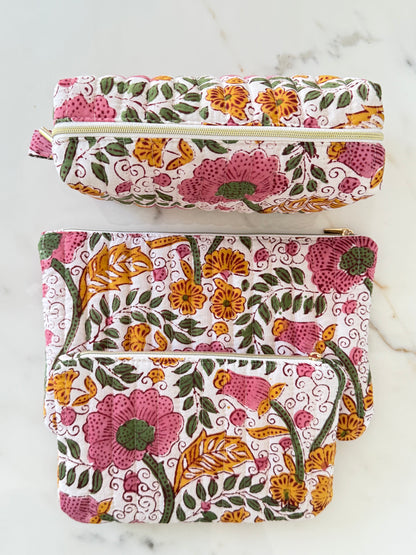 Pochette plate – Fait main en tissu blockprint, pratique & engagée - Adele