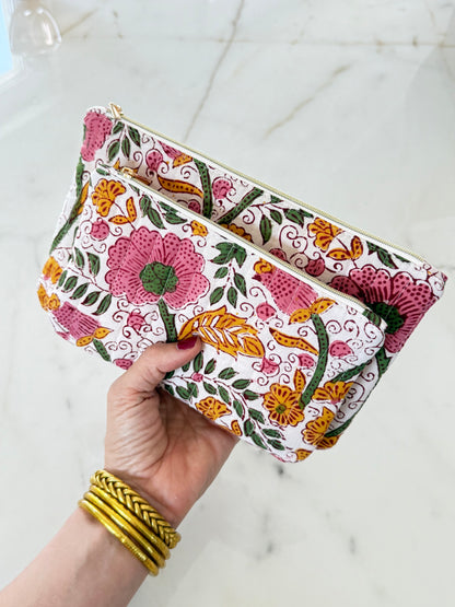 Pochette plate – Fait main en tissu blockprint, pratique & engagée - Adele