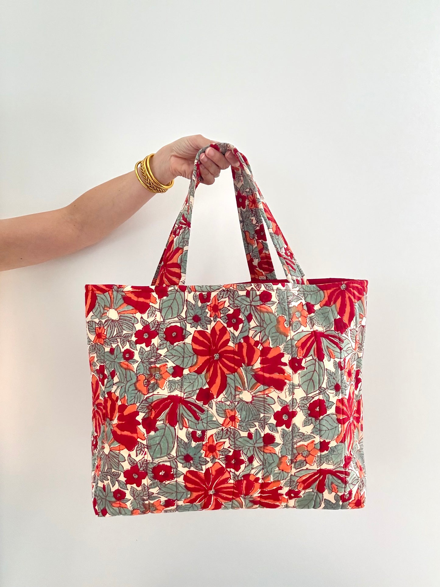 Grand sac cabas matelassé – Poppy